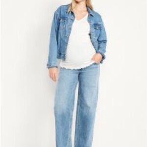 Maternity Extra High-Waisted Full-Panel Wide-Leg Jeans